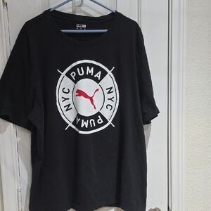Puma Black Tee with Red and White Logo Size 3XL